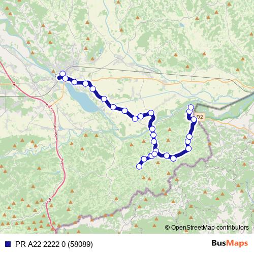 PR A22 2222 0 (58089) bus Line Map