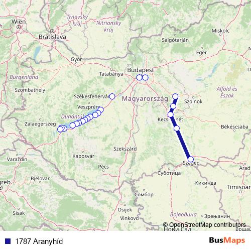 1787 Aranyhíd rail Line Map