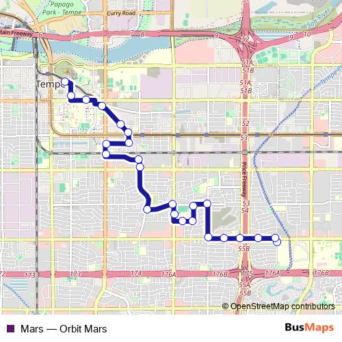 Mars bus Line Map