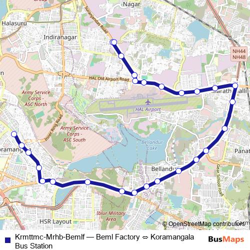 Krmttmc-Mrhb-Bemlf bus Line Map