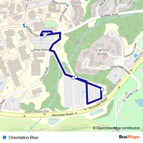 Orientation Blue bus Line Map