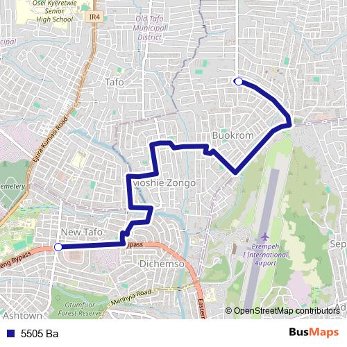 5505 Ba bus Line Map