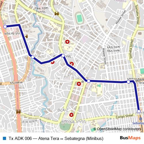 Tx ADK 006 bus Line Map