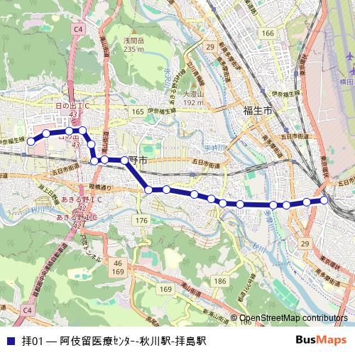 拝01 bus Line Map