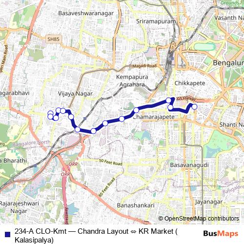 234-A CLO-Kmt bus Line Map