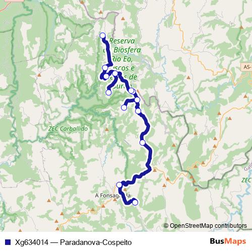 Xg634014 bus Line Map