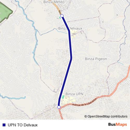 UPN TO Delvaux bus Line Map
