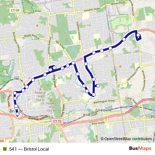 541 bus Line Map
