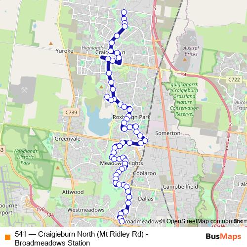 541 bus Line Map