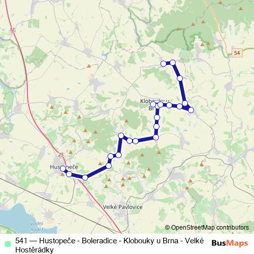 541 bus Line Map
