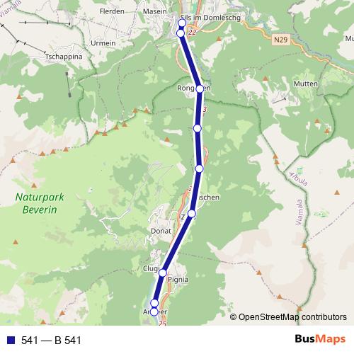 541 bus Line Map