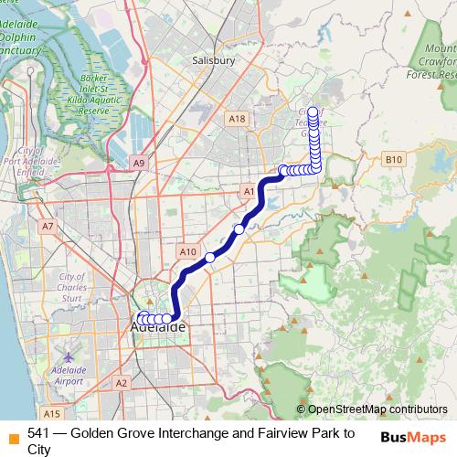 541 bus Line Map