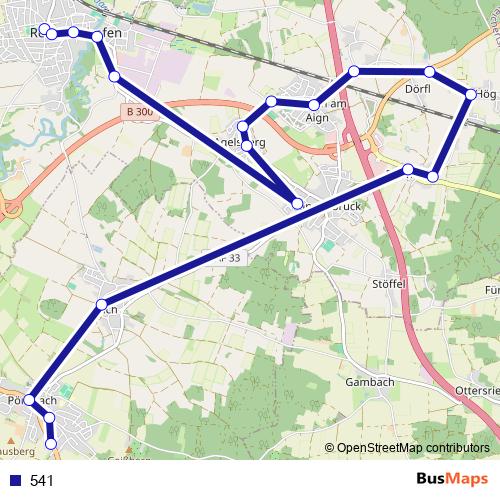 541 bus Line Map