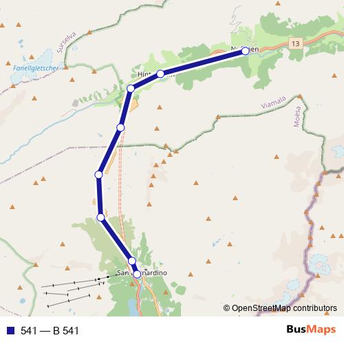 541 bus Line Map