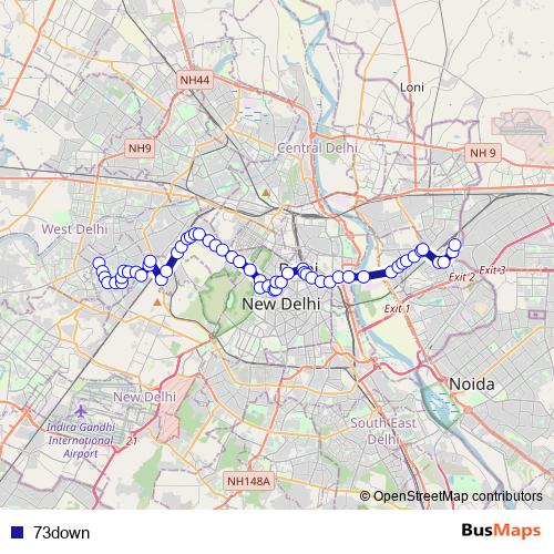 73down bus Line Map