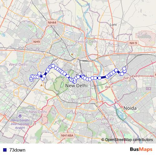 73down bus Line Map