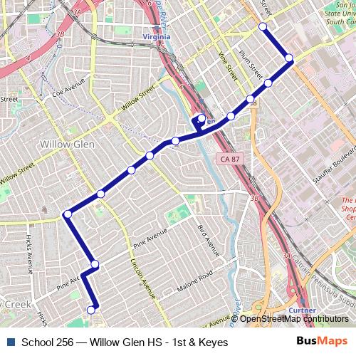 School 256 bus Line Map