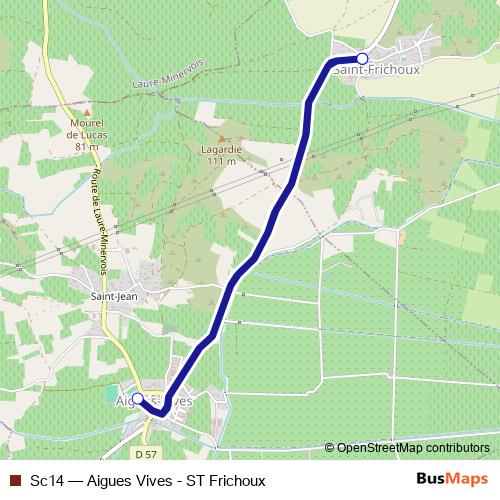 Sc14 bus Line Map