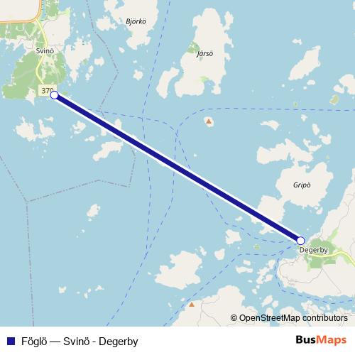 Föglö ferry Line Map