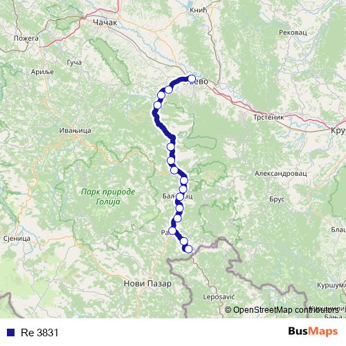 Re 3831 rail Line Map
