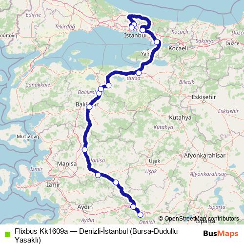 Flixbus Kk1609a bus Line Map