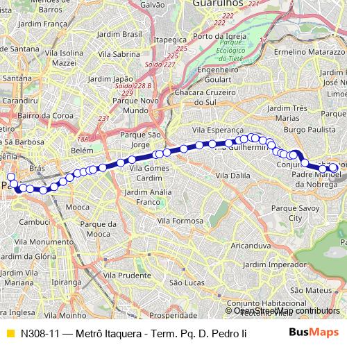 N308-11 bus Line Map