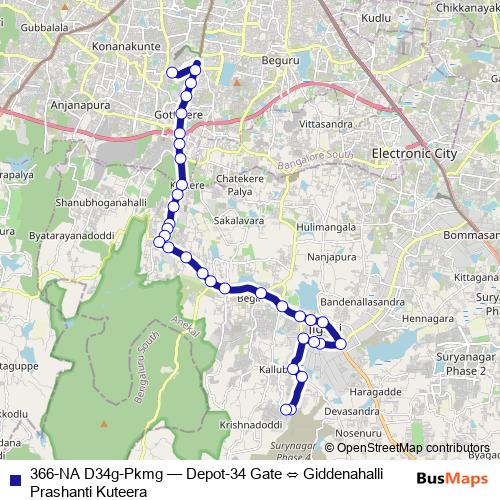 366-NA D34g-Pkmg bus Line Map