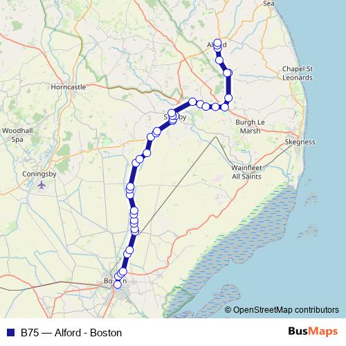 B75 bus Line Map