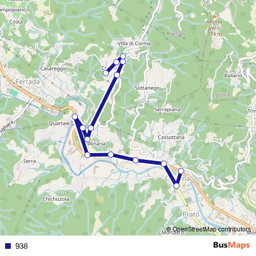 938 bus Line Map