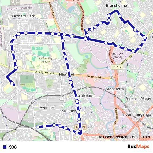 938 bus Line Map