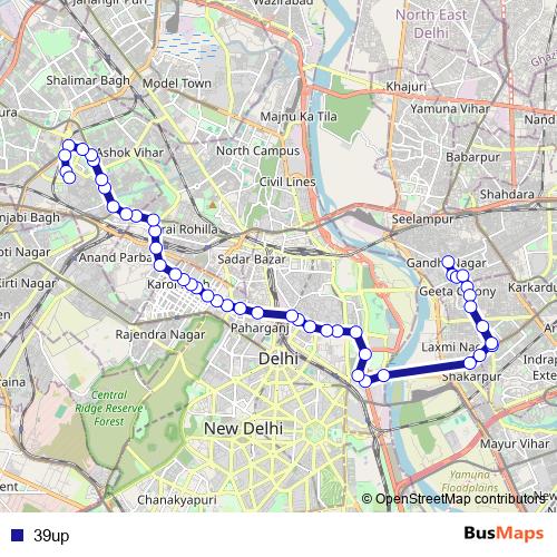 39up bus Line Map