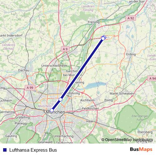 Lufthansa Express Bus bus Line Map