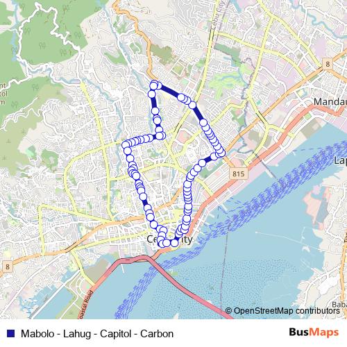 Mabolo - Lahug - Capitol - Carbon bus Line Map
