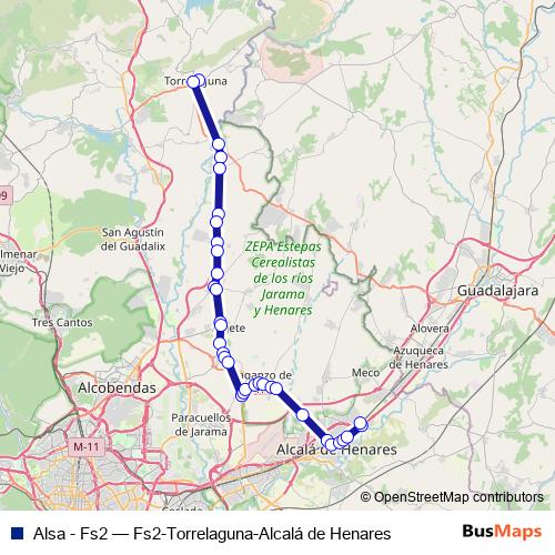 Alsa - Fs2 bus Line Map