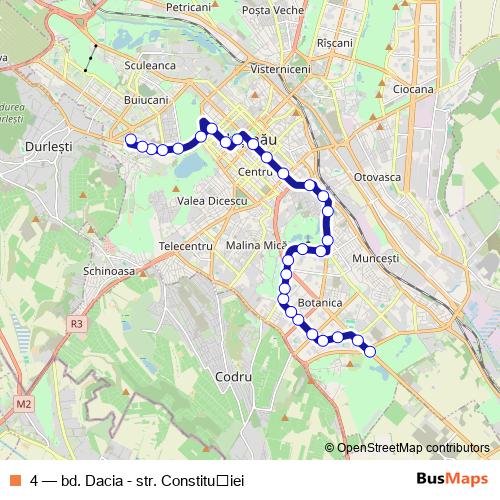 4 trolleybus Line Map