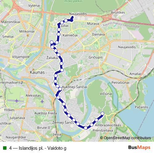 4 trolleybus Line Map