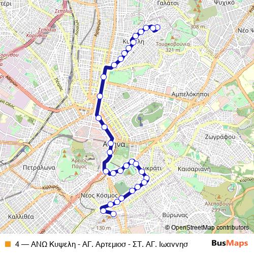 4 trolleybus Line Map