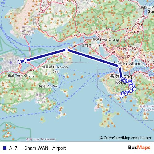 A17 bus Line Map