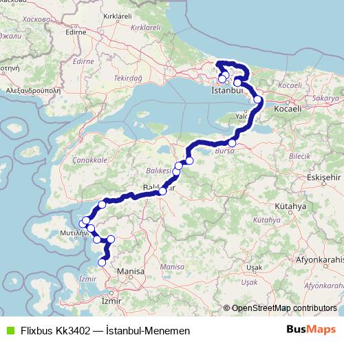 Flixbus Kk3402 bus Line Map