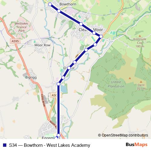 S34 bus Line Map
