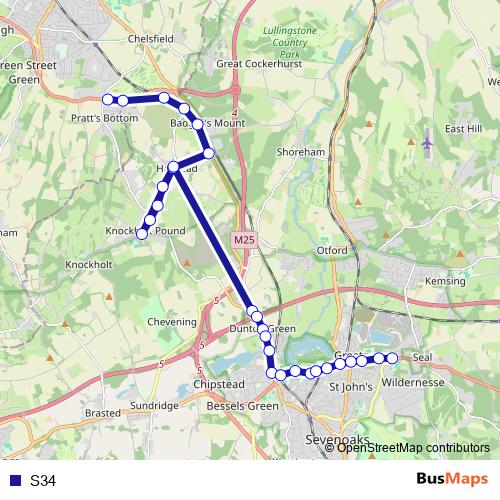 S34 bus Line Map