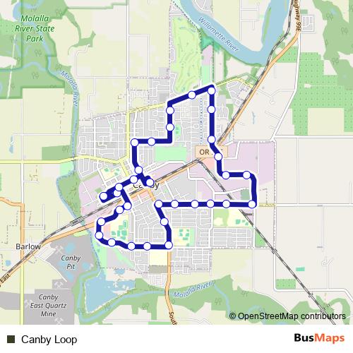 Canby Loop bus Line Map