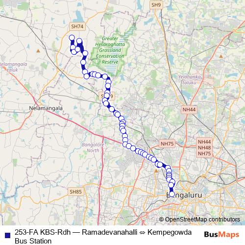 253-FA KBS-Rdh bus Line Map