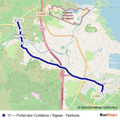 17 bus Line Map