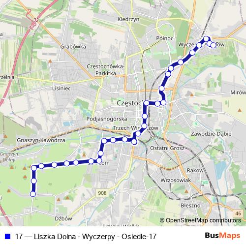 17 bus Line Map