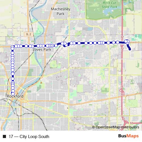 17 bus Line Map