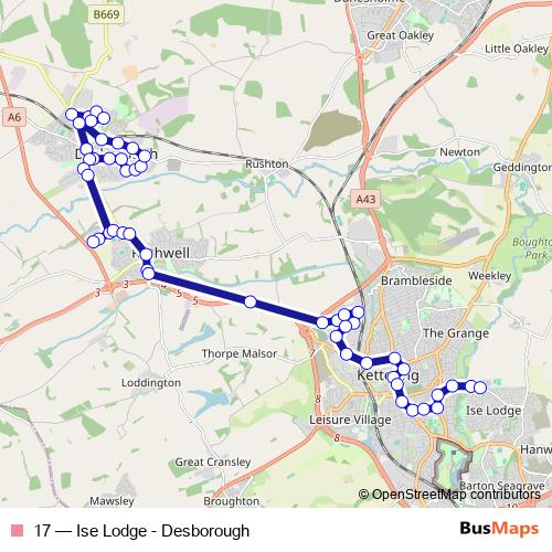 17 bus Line Map