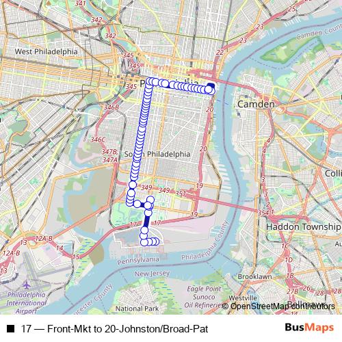 17 bus Line Map