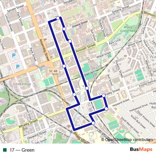 17 bus Line Map