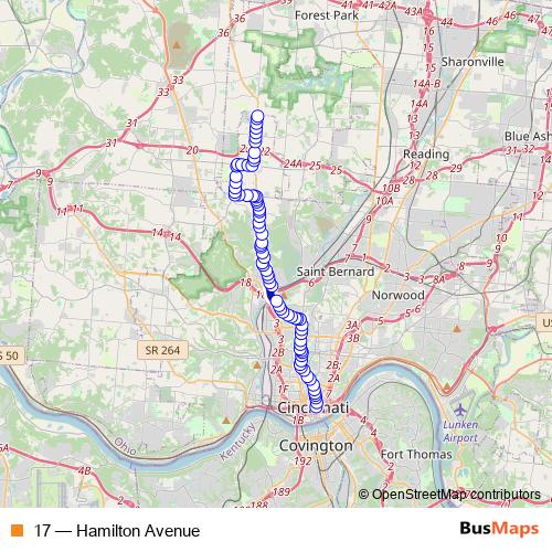 17 bus Line Map